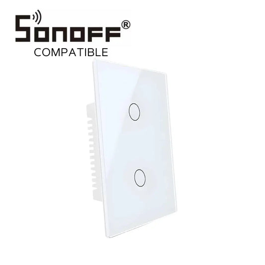 interruptor wifi de pared sin neutro de 2 canales compatible sonoff_2
