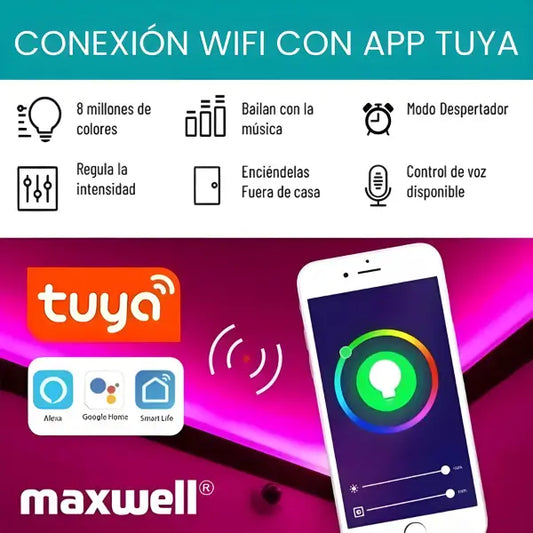 tira cinta luces led rgb wifi inteligente 10 metros googlealexa_2