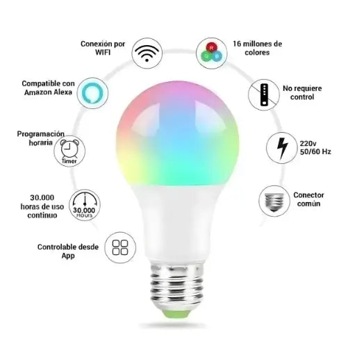 pack x5 ampolletas inteligente wifi rgb e27 10w_2