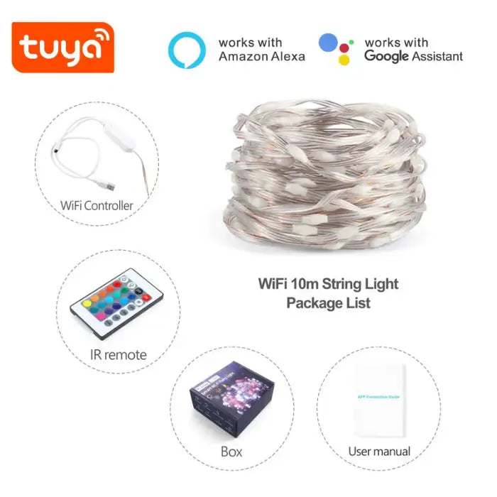 luces de navidad led exterior impermeables rgbw inteligente 10 metros googlealexa_7