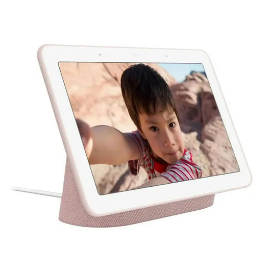 google nest hub 2da gen 7pulg asistente google con pantalla rosa_2