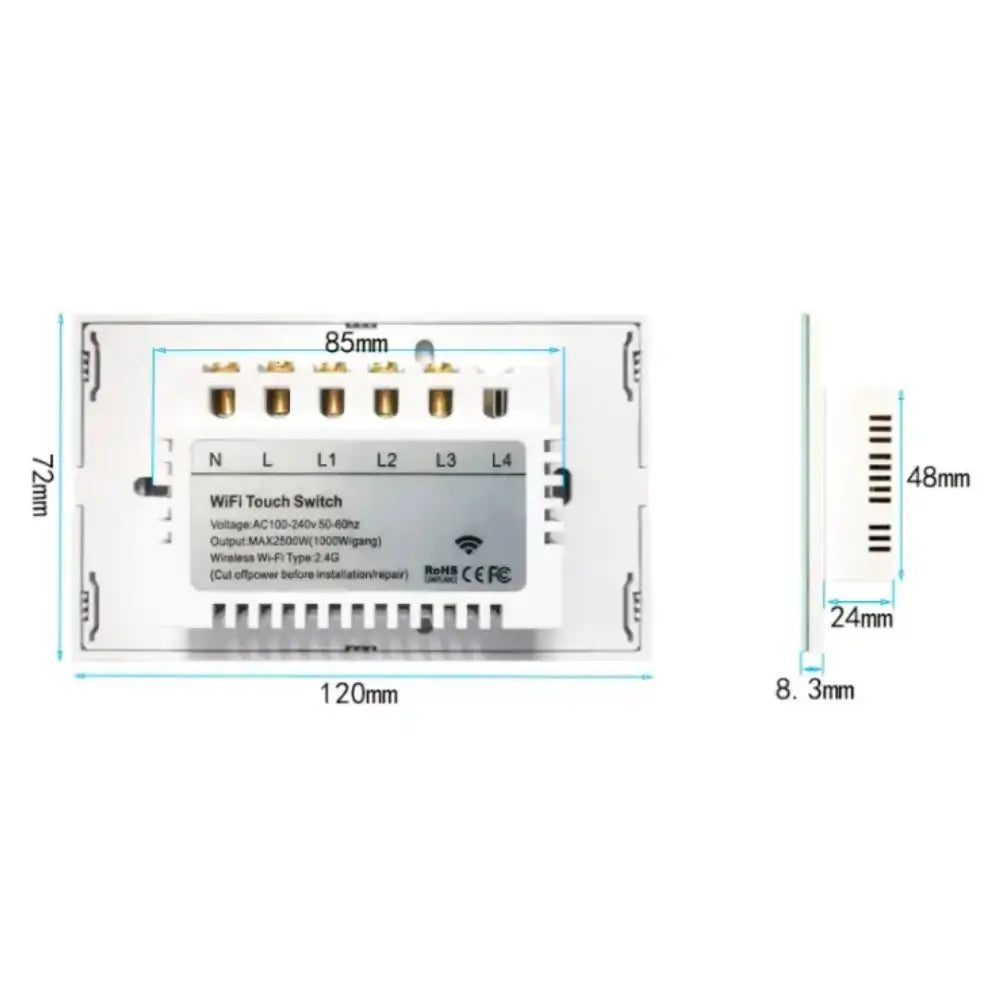 interruptor wifi de pared sin neutro de 2 canales compatible sonoff_5