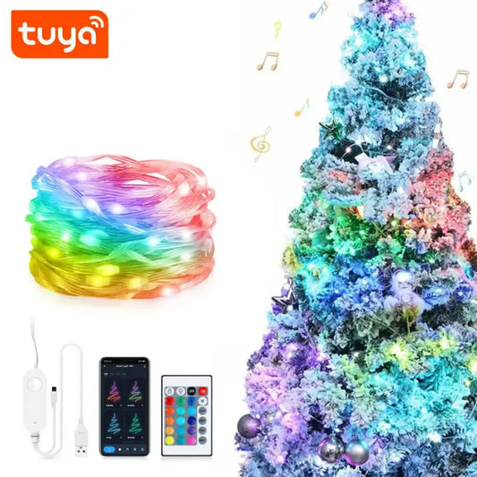 luces de navidad led exterior impermeables rgbw inteligente 10 metros googlealexa_1