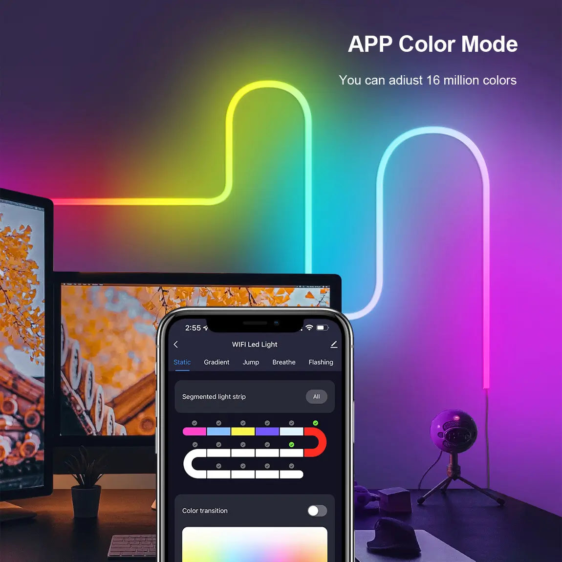 luz de neon led rgbic tuya wifi bluetooth 5 metros_3