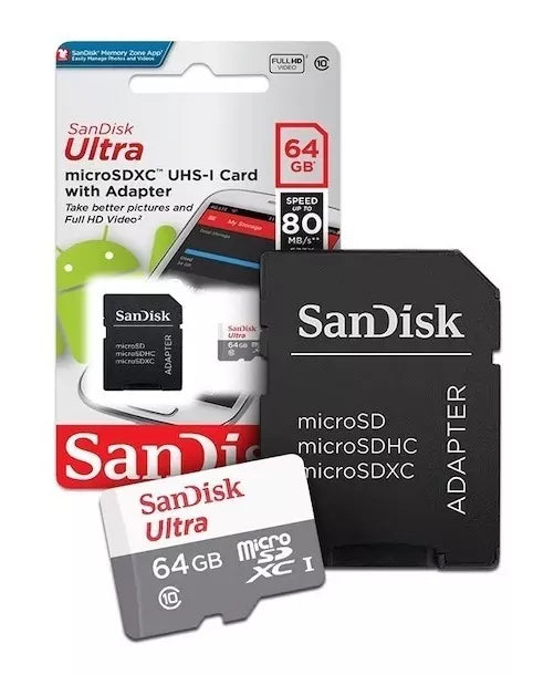 tarjeta de memoria sandisk ultra con adaptador sd 64gb_2