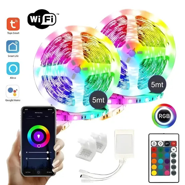 tira cinta luces led rgb wifi inteligente 10 metros googlealexa_1