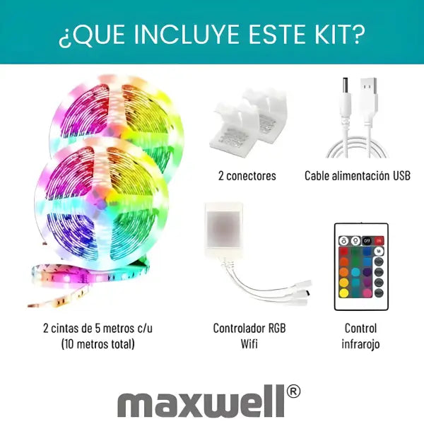 tira cinta luces led rgb wifi inteligente 10 metros googlealexa_4